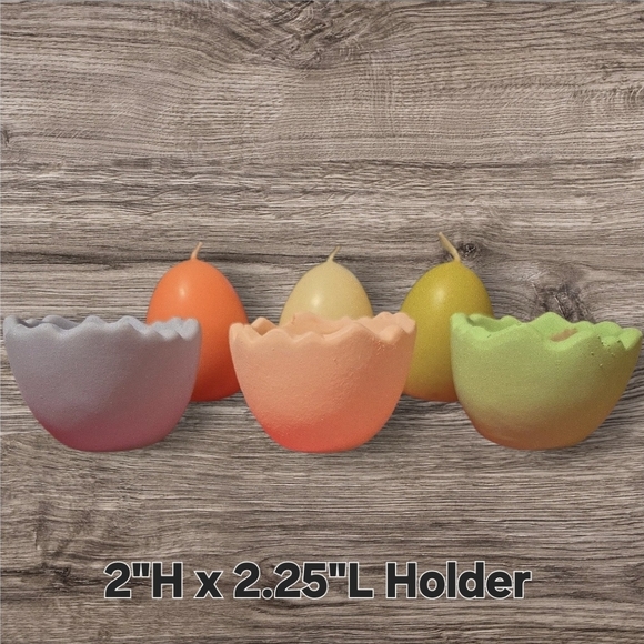 Easter Candle Holders W Candles(3)-NWT - Picture 3 of 4